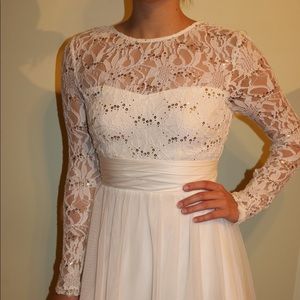 Speechless Long Sleeve Sequin Lace Illusion Dress